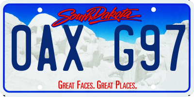 SD license plate 0AXG97