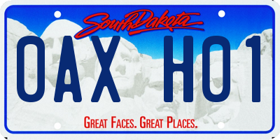 SD license plate 0AXH01