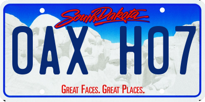 SD license plate 0AXH07