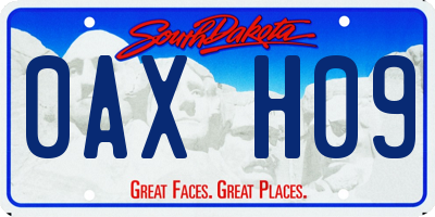 SD license plate 0AXH09