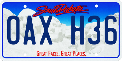 SD license plate 0AXH36