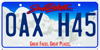SD license plate 0AXH45