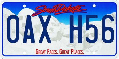 SD license plate 0AXH56