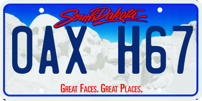 SD license plate 0AXH67