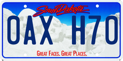SD license plate 0AXH70