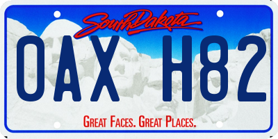 SD license plate 0AXH82