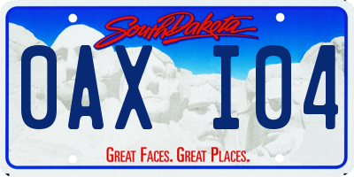 SD license plate 0AXI04
