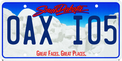 SD license plate 0AXI05
