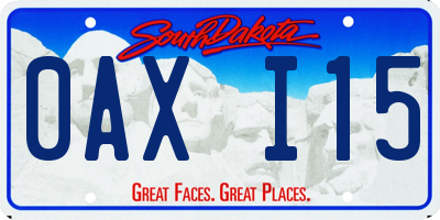 SD license plate 0AXI15