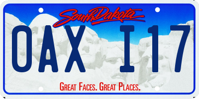 SD license plate 0AXI17