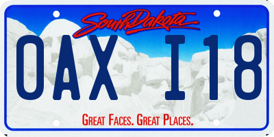 SD license plate 0AXI18
