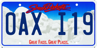 SD license plate 0AXI19