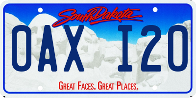 SD license plate 0AXI20