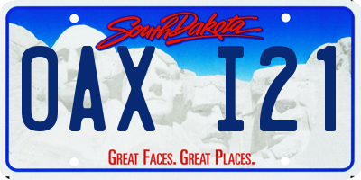 SD license plate 0AXI21