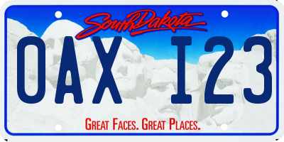 SD license plate 0AXI23