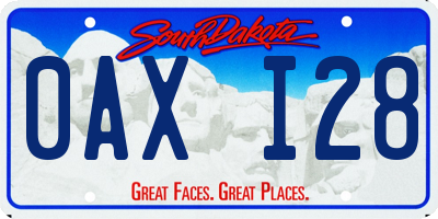 SD license plate 0AXI28