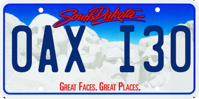 SD license plate 0AXI30