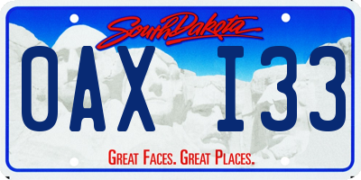 SD license plate 0AXI33