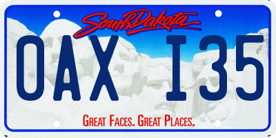 SD license plate 0AXI35