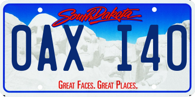 SD license plate 0AXI40