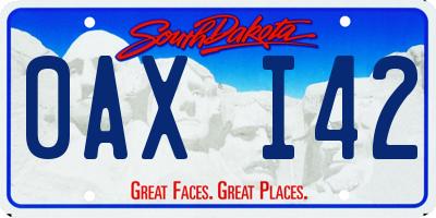 SD license plate 0AXI42