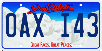 SD license plate 0AXI43