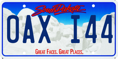 SD license plate 0AXI44
