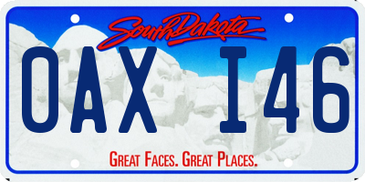 SD license plate 0AXI46