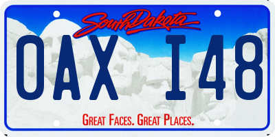 SD license plate 0AXI48
