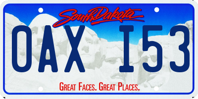 SD license plate 0AXI53