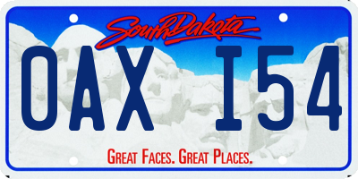 SD license plate 0AXI54