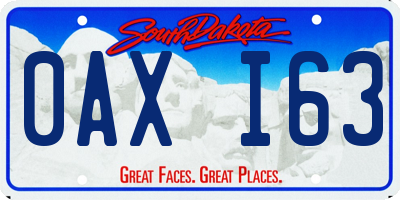 SD license plate 0AXI63