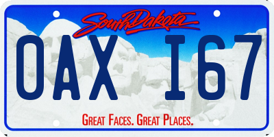SD license plate 0AXI67