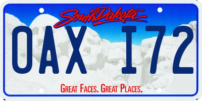 SD license plate 0AXI72