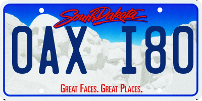 SD license plate 0AXI80