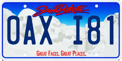SD license plate 0AXI81