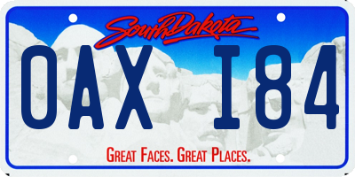 SD license plate 0AXI84