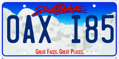 SD license plate 0AXI85