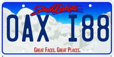 SD license plate 0AXI88