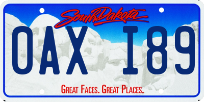 SD license plate 0AXI89