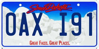 SD license plate 0AXI91