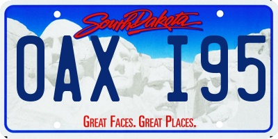 SD license plate 0AXI95