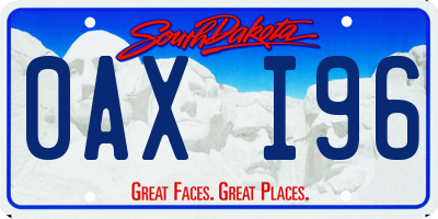 SD license plate 0AXI96