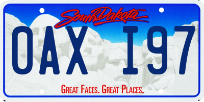 SD license plate 0AXI97