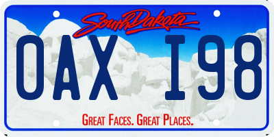 SD license plate 0AXI98