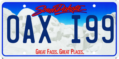 SD license plate 0AXI99