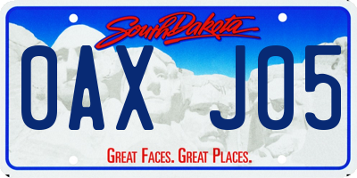 SD license plate 0AXJ05