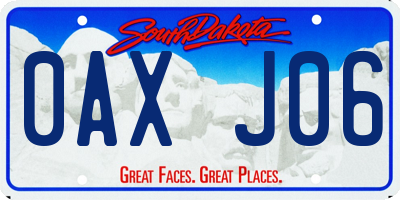 SD license plate 0AXJ06