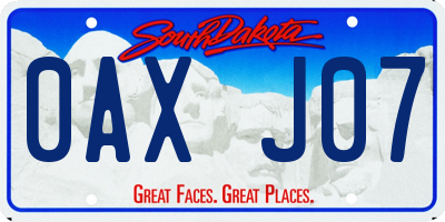 SD license plate 0AXJ07