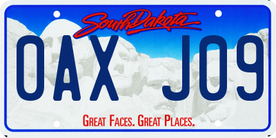 SD license plate 0AXJ09